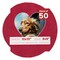 Red Suede Mat Board for 10x10 Frames - Heart Opening for 8x8 Photos